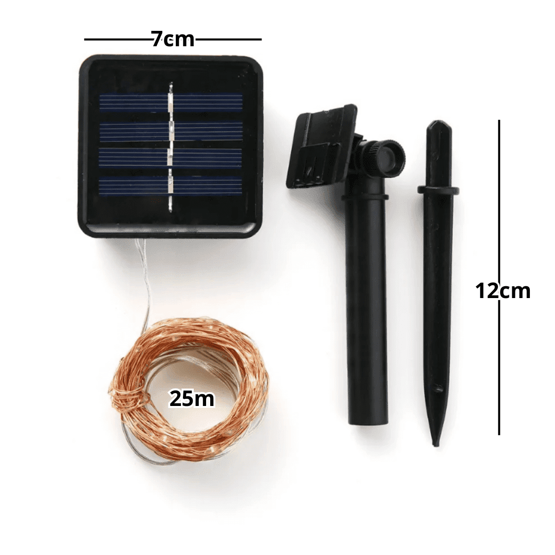 Guirnalda de hadas recargable solar 10m para exteriores