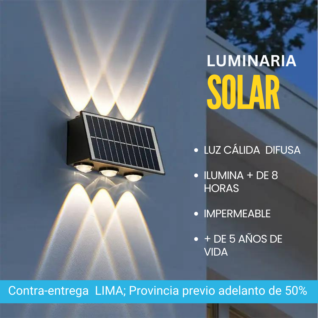 RGB- APLIQUE SOLAR DE LUZ MULTICOLOR DIFUMINADA ( 6 FOCOS LED)