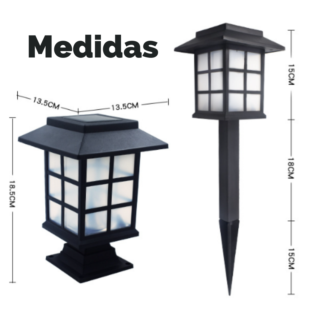 ESTACA SOLAR DUAL- LUZ CALIDA