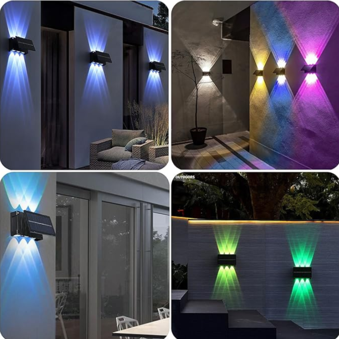 RGB- APLIQUE SOLAR DE LUZ MULTICOLOR DIFUMINADA ( 6 FOCOS LED)