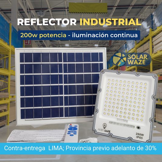 Reflector Solar AltaLuz 200w + cable 3m