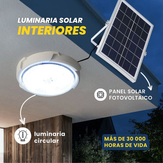 Plafon  solar para interiores  + cable 4.5 metros -circular