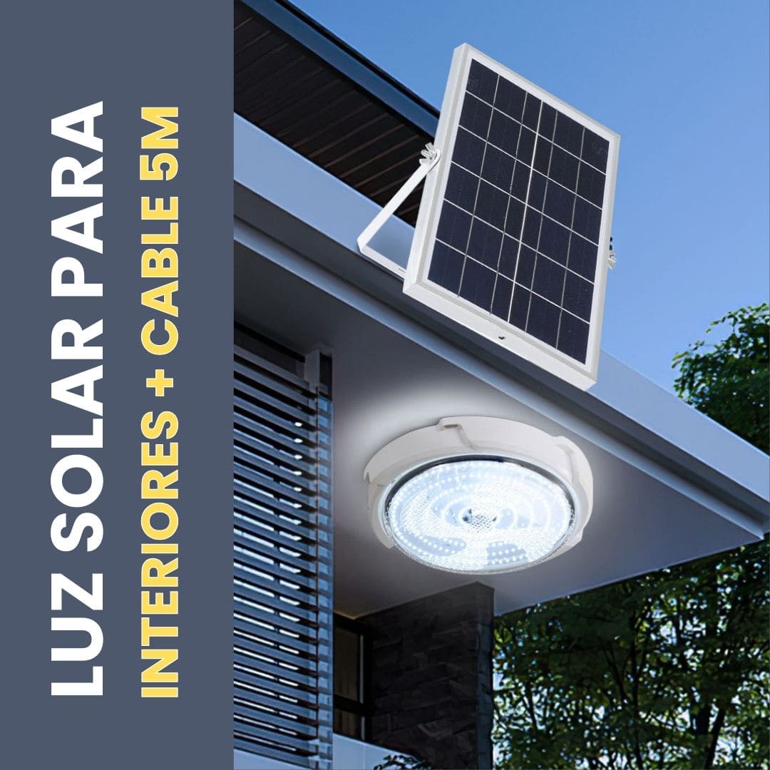 Plafon  solar para interiores  + cable 4.5 metros -circular