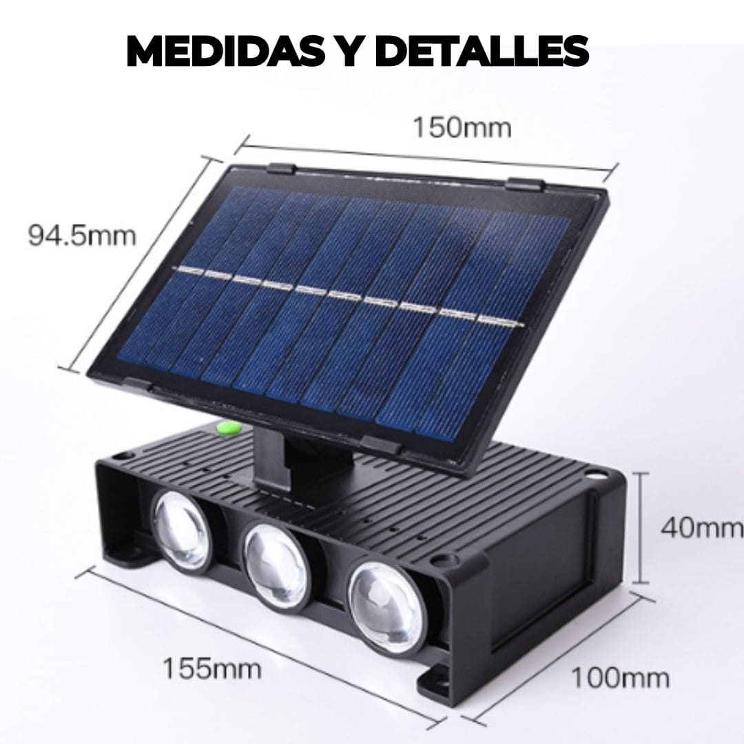 APLIQUE SOLAR- LUZ DIFUMINADA BLANCA - PANEL ARTICULABLE