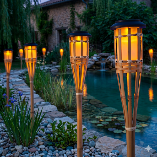 ANTORCHA SOLAR DE BAMBU
