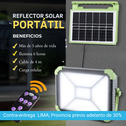 Reflector solar portátil 200w - panel desmontable con cable 4 m