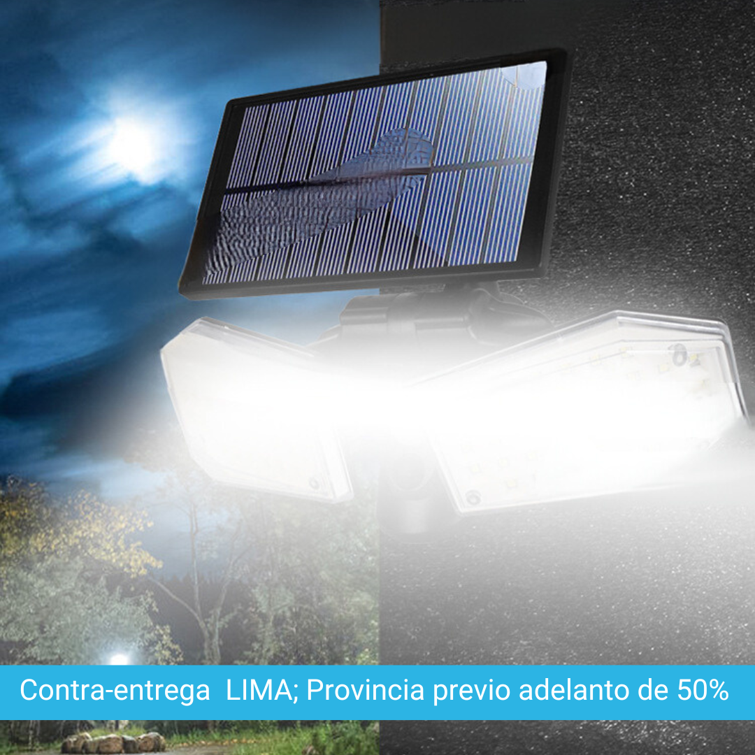 Reflector recargable Solar de 2 cabezales ( Contra entrega solo LIMA)