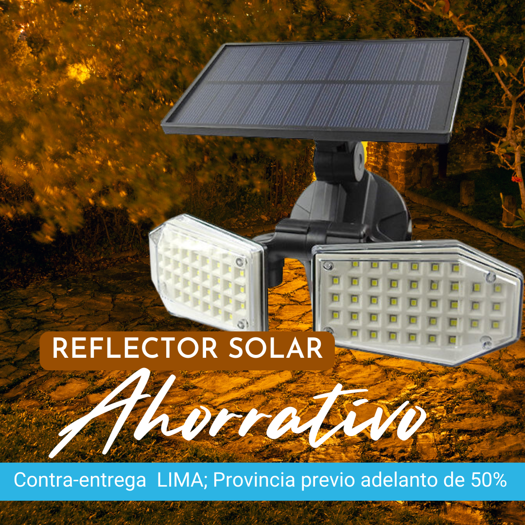 Reflector recargable Solar de 2 cabezales ( Contra entrega solo LIMA)