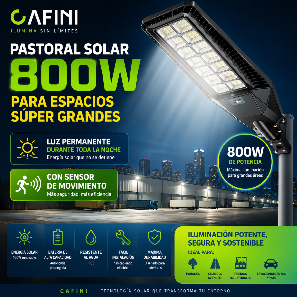 Reflector Pastoral Cafini° - 800W (Contra entrega todo lima)