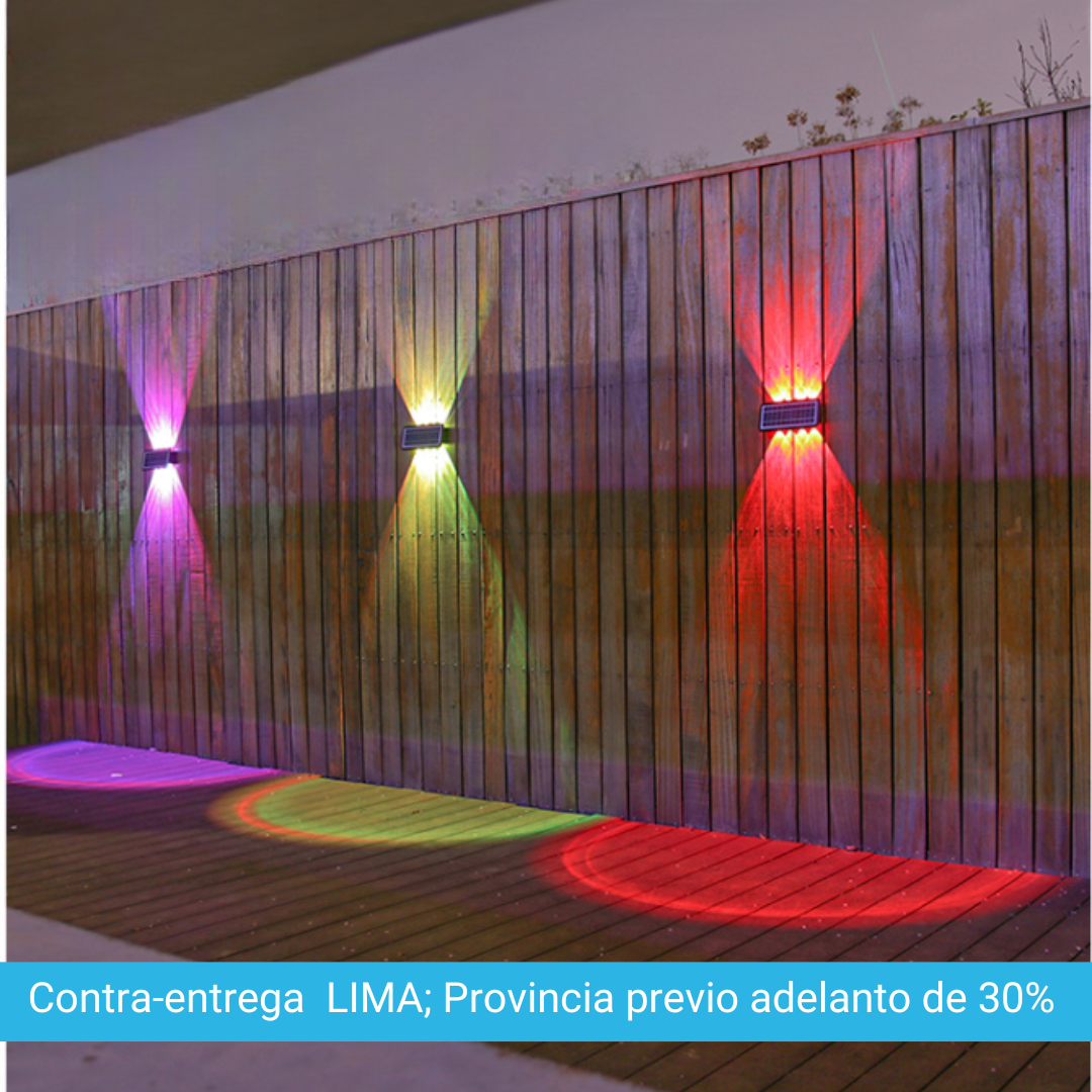 RGB- APLIQUE SOLAR DE LUZ MULTICOLOR DIFUMINADA ( 6 FOCOS LED)