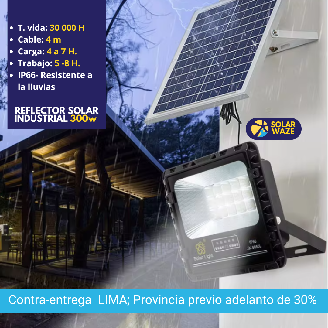 Reflector Led Solar 300W- alta potencia IP67