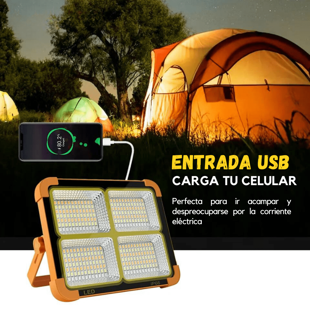 REFLECTOR SOLAR PORTÁTIL + ENTRADA USB CARGA CELULAR  (contra entrega todo lima)