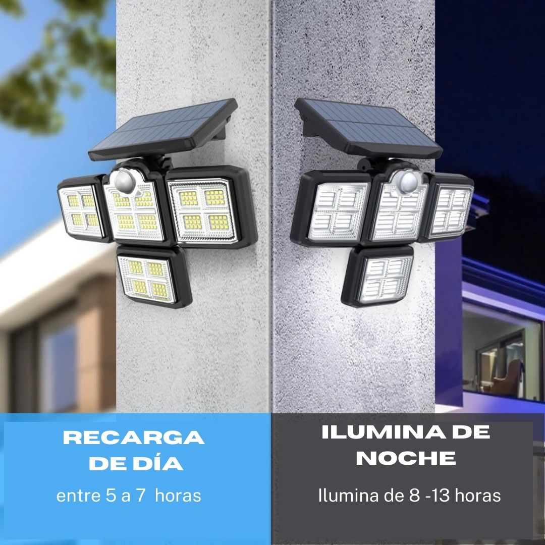 Reflector solar 4 cabezales -198 led ( contra entrega todo lima)